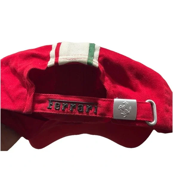 Rare Vintage 90's Ferrari Challenge Stradale Striped Adjustable Racing Cap